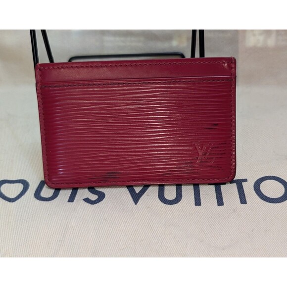 Louis Vuitton Epi Leather Red Card Holder Porte Cartes SimpleSpain CA1133